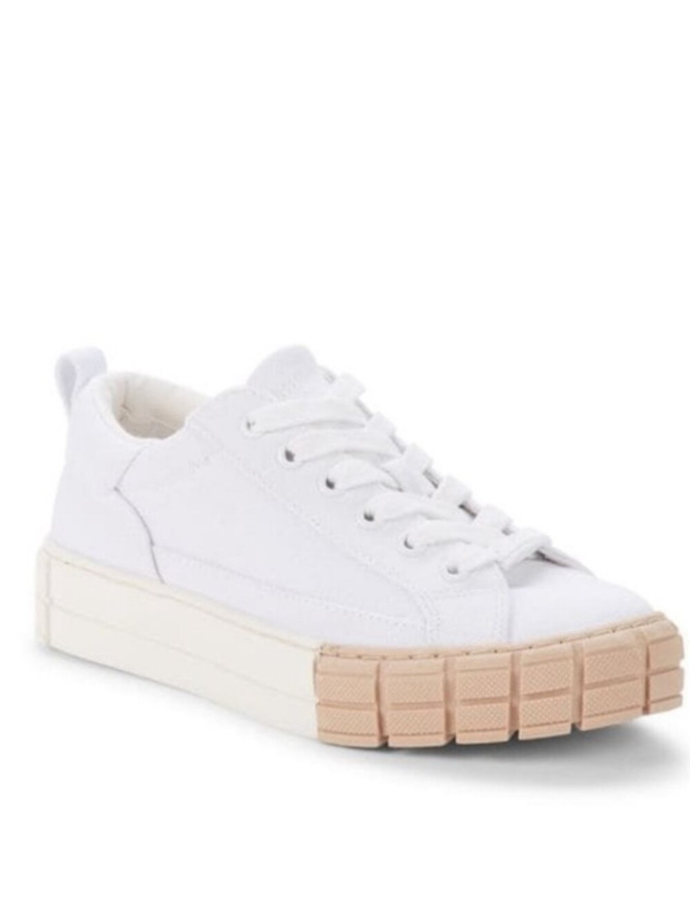 Circus NY by Sam Edelman White Canvas Platform Sneakers w/ Beige Toe  size 8.5